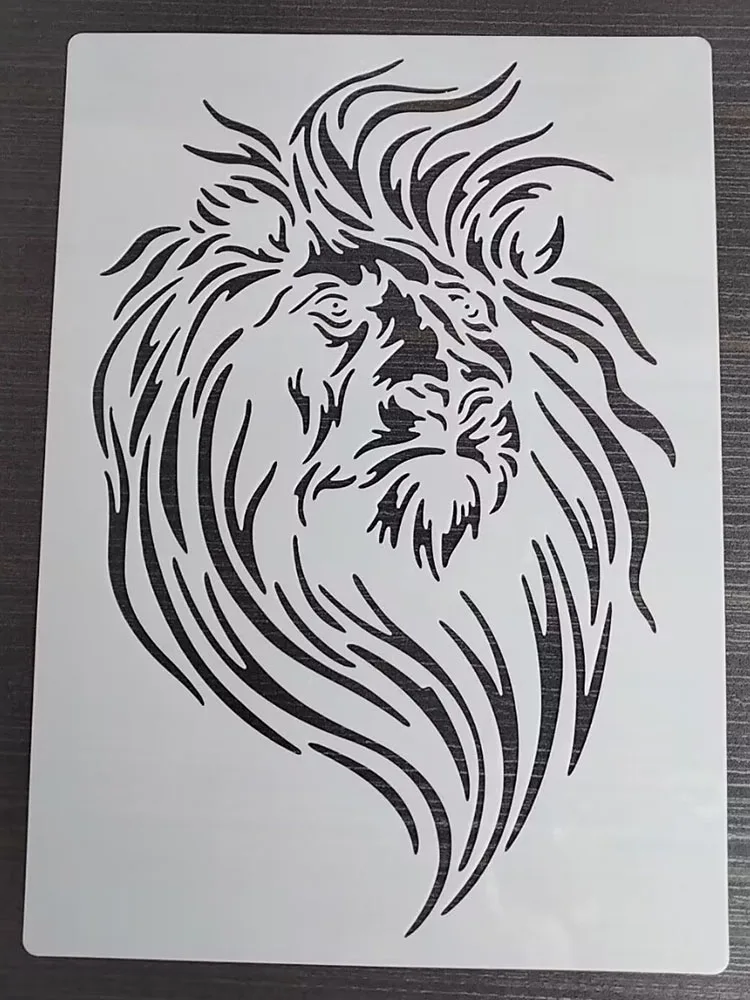 1PCS 21*29Cm Lion Template DIY Layering Stencils Wall Painting Scrapbook Coloring Embossing Album Decorative Card Templat