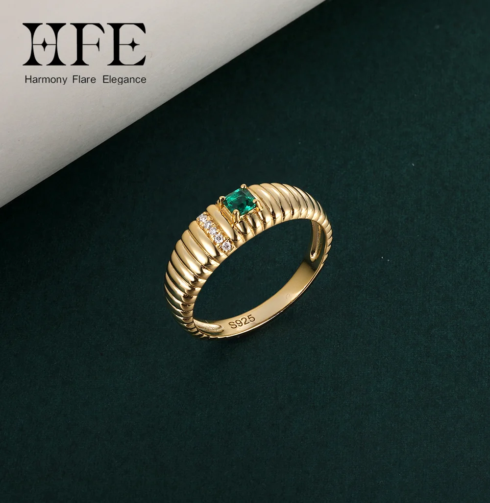 

HFE стерлингового серебра 925 пробы, изумрудное кольцо принцессы, квадратная резка, лабораторный бриллиант, женский подарок на годовщину, ювелирные изделия