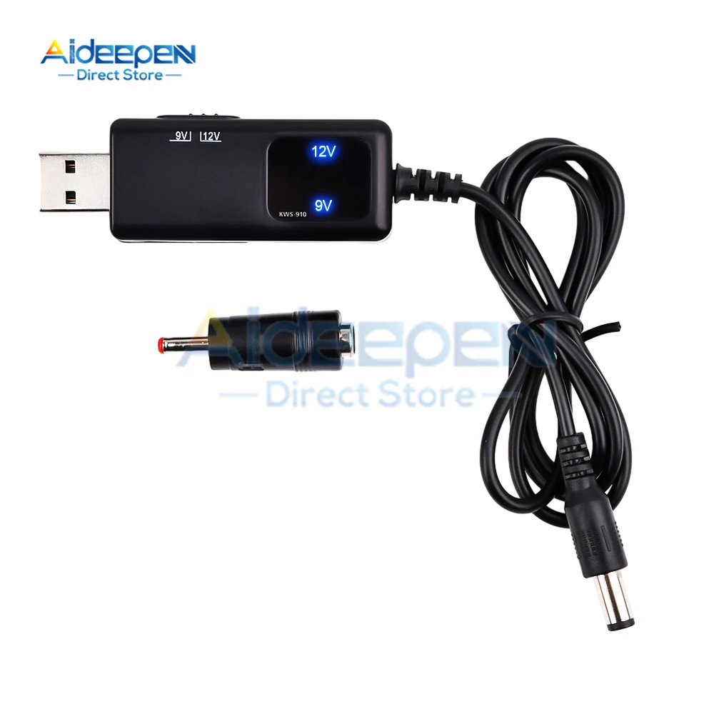 USB a CC 5,5/3. Enchufe de 5mm, 5V, 9V, 12V, línea de refuerzo de energía USB, adaptador de Cable de alimentación CC para ruta, Cable WIFI, conector USB de 5,5x2,1mm
