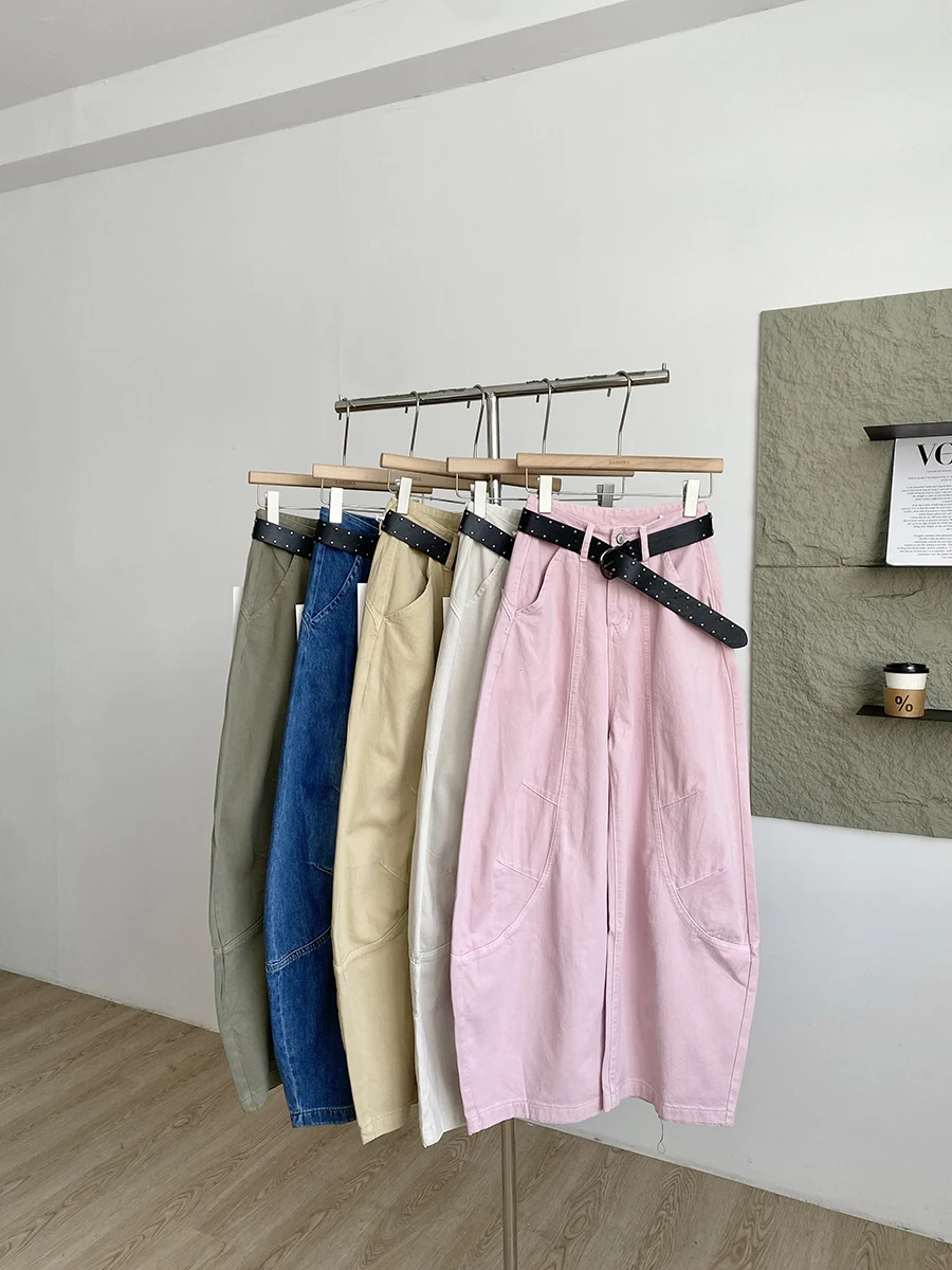 

High Waist Wide Leg Denim Jeans Women Commute Slimming Lazy American Style Knife Casual Pants Spring 2026