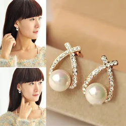 New Fashion Pearl Earrings Minimalist Temperament 925 Sterling Silver Earrings Pearl Jewelry for Women Wedding Gifte