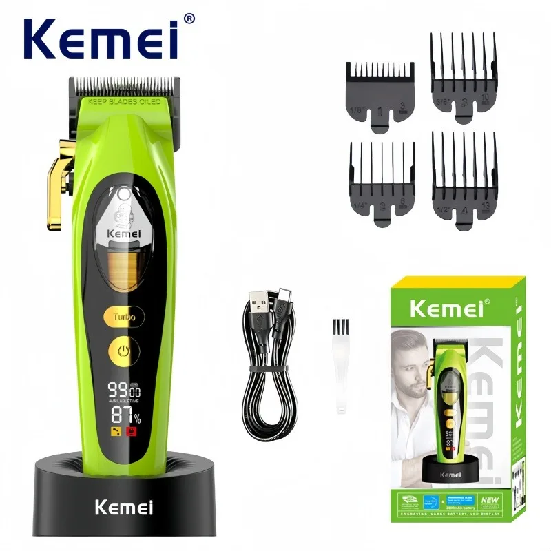 

Kemei KM-2035 Professional Cordless Hair Clipper – DLC Blade, Magnetic Levitation Motor, Salon-Grade Men's Hair Trimmer