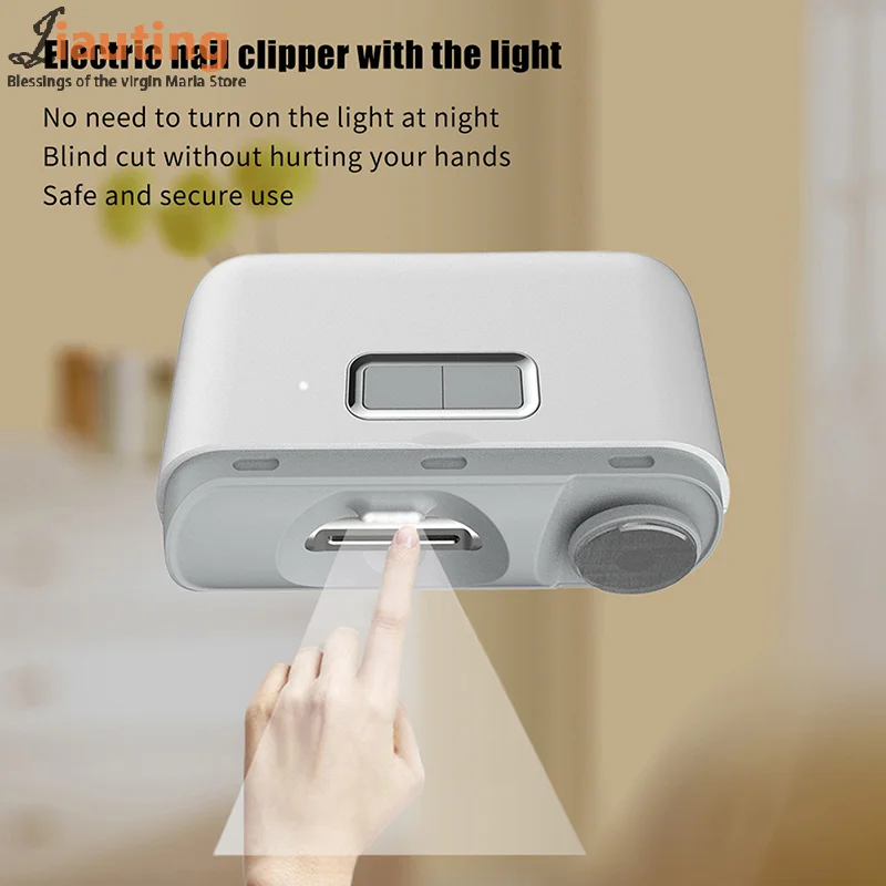 Electric Toenail Clipper, 2-in-1 Cutting And Grinding Automatic Nail Clipper, 2-Speed Electric Nail Trimmer With LED Light