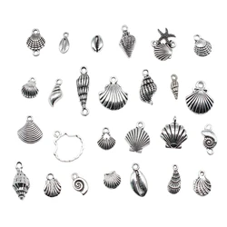 20pcs Antique Silver Color Shell & Conch Charms For Jewelry Making