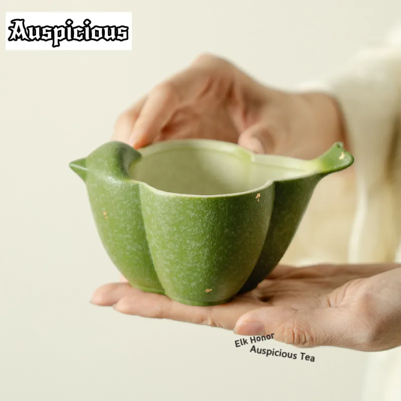 Green Orange Gold Sprinkles Jianshui Tea Wash Writing-brush Washer Tea Residue Bucket Household Chaxi Teaware Supplies Craft