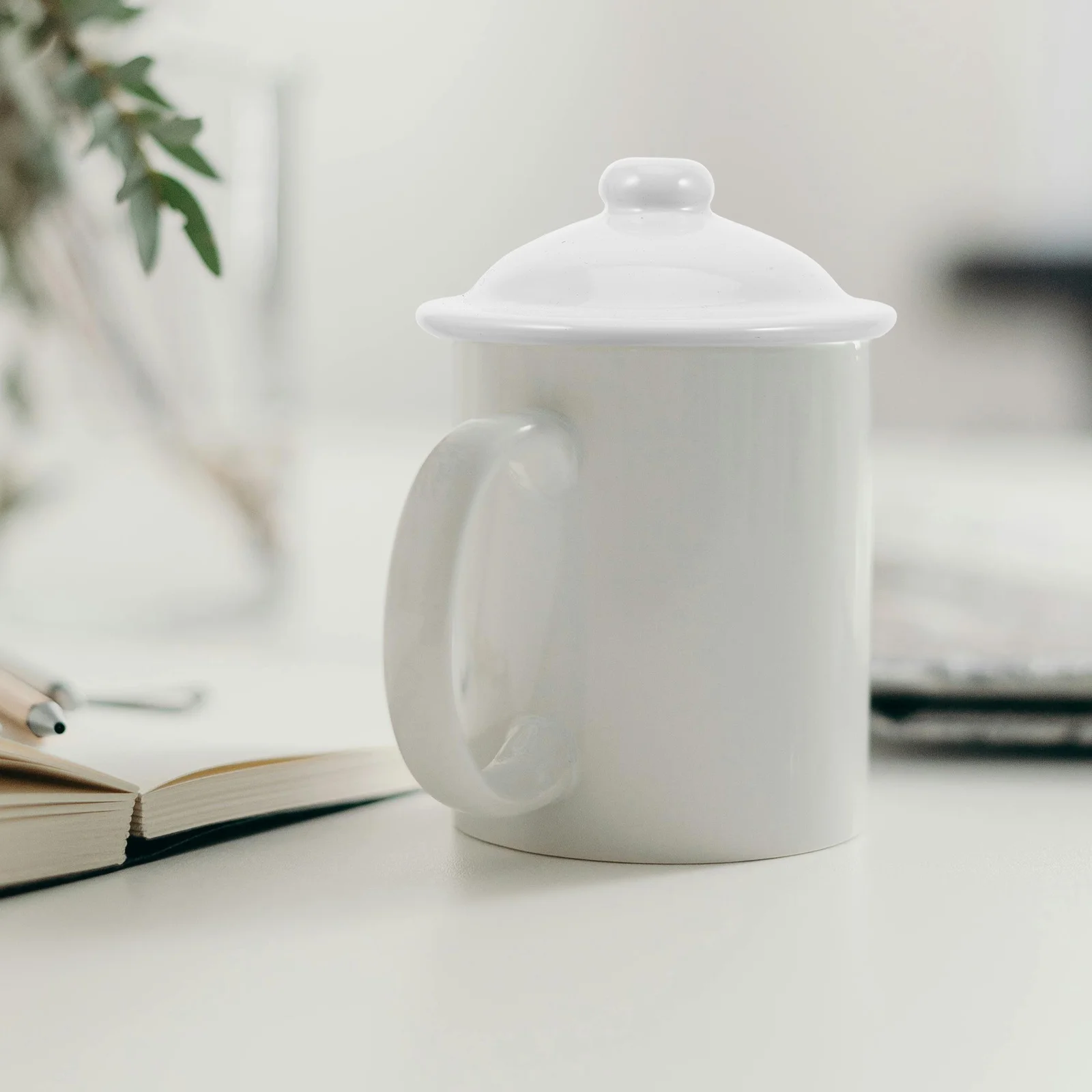 

4Pcs Enamel Tea Lid Covers Reusable Mug Cap for Hot Or Cold Drinks Universal Fit for Cups Kettles