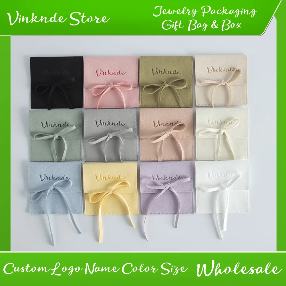 

50pcs Velvet Microfiber Storage Bag for Earrings Rings Cosmetics Jewelry Necklaces For Wedding Parties Handmade Gifts Pouches