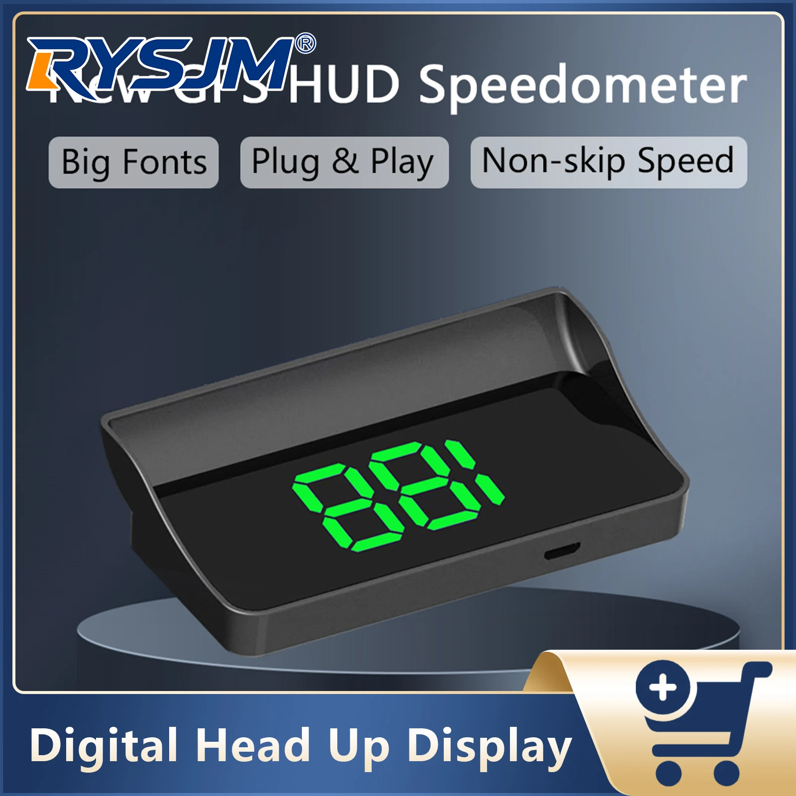 Car Head up Display Digtial GPS Speedometer KMH Speed Windshield Projector Big Fonts With White/Green Light Car Accessories