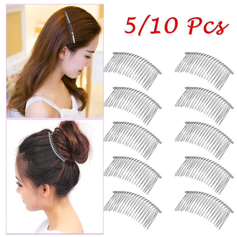 

5pcs Elegant Hair Combs Women Headdress Fine Headband Metal Inserted Combs For Wedding Party Daily Use Hair Accessories