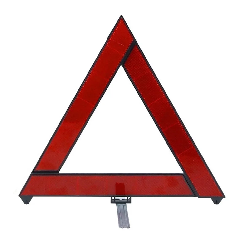 Triangle Reflector Sign Foldable Emergency Breakdown Warning Triangle Red Reflective Road Safety Car Tripod Standing Reflector