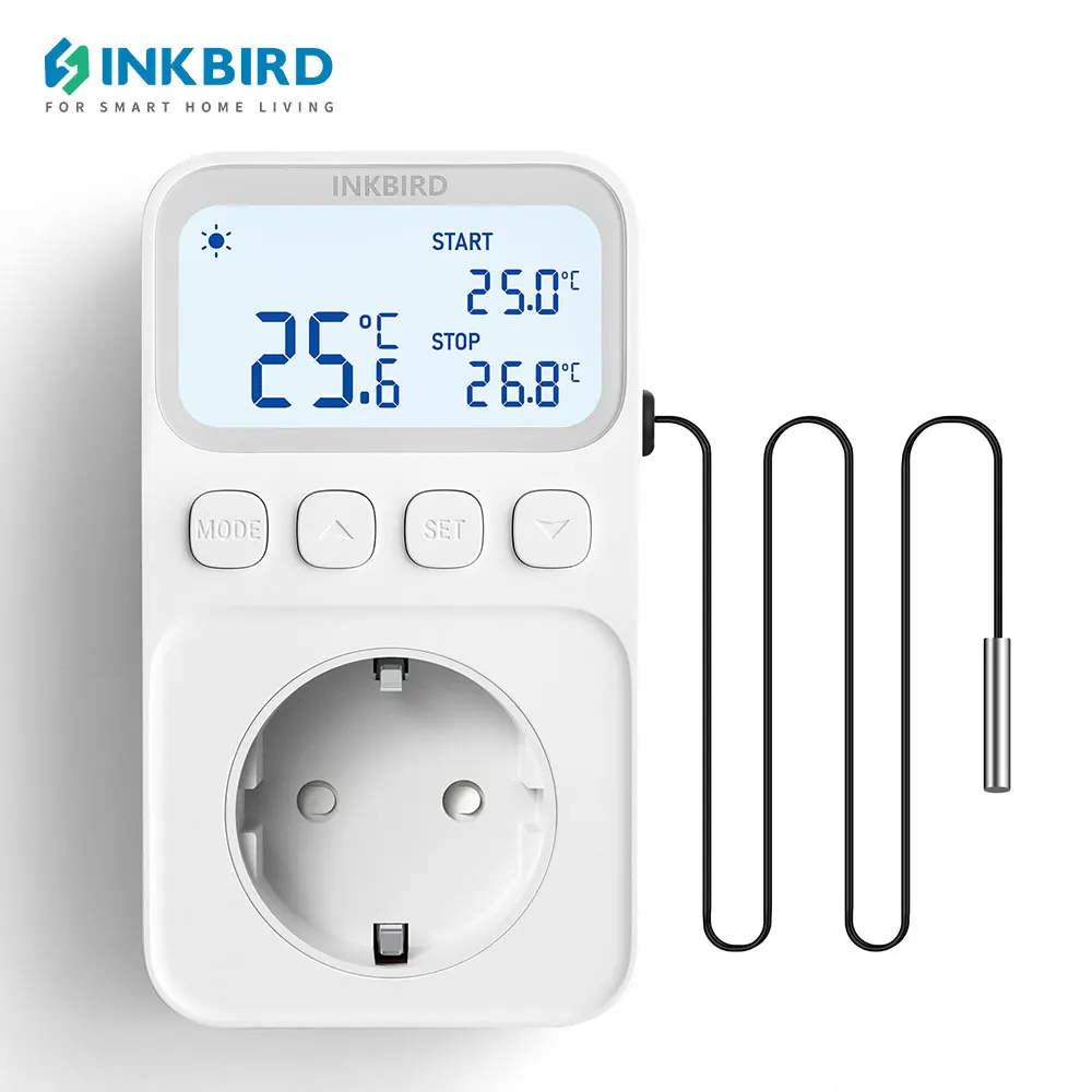 INKBIRD Timer Socket Digital Thermostat 220V Temperature Controller Socket with Timer Switch Cooling Heating Temperature Sensor