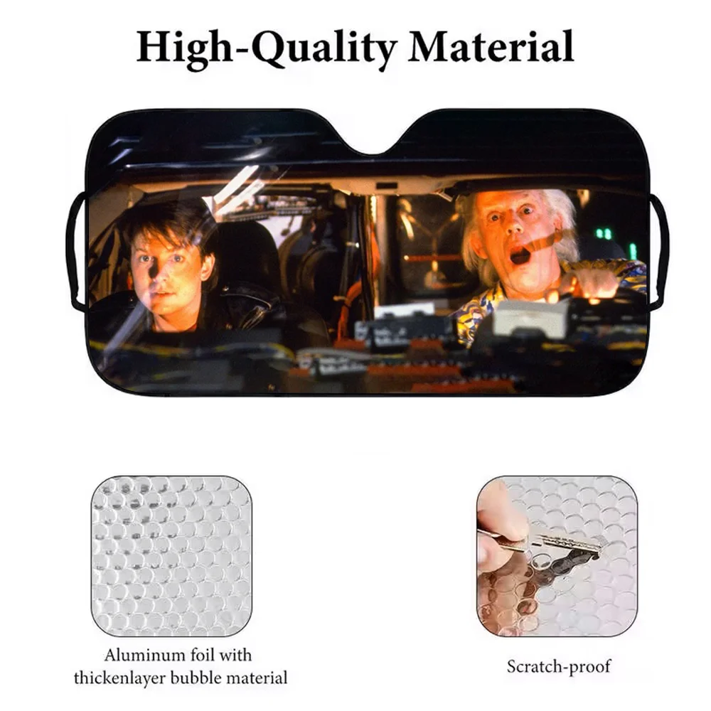 B-Back to Future Car SunShade Windshield Anti-UV Protection Front Sun Shade Cooling Protector for Vehicle Interior