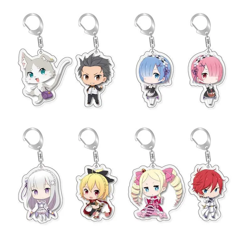 

Re:Zero - Starting Life in Another World‌ Anime Arcylic Keychain Action Fingures Cartoon Keyring Kid Toys Bag Pendant Key Chains