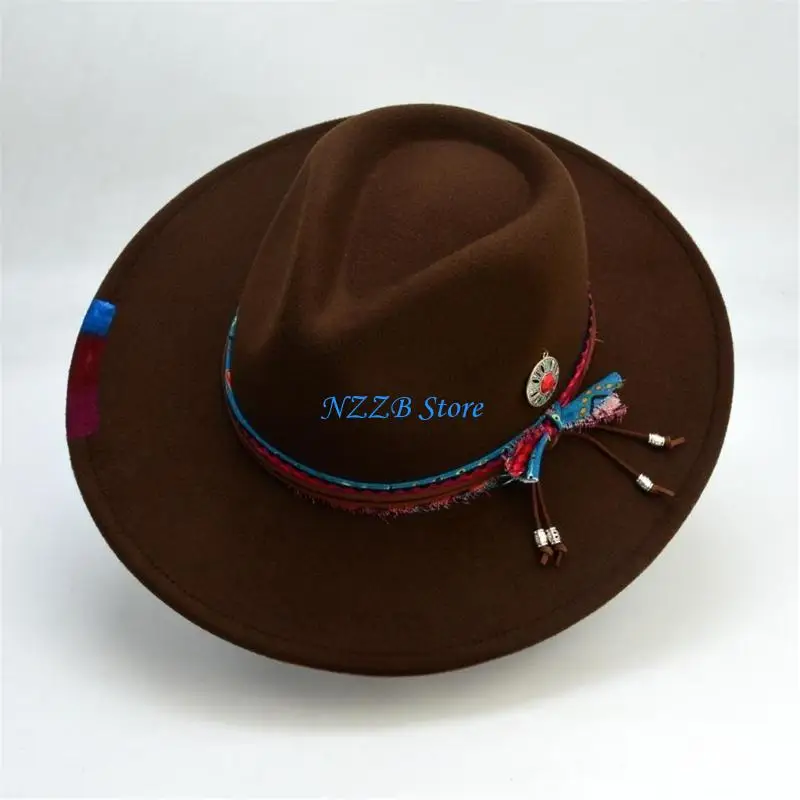 T21F Elegante Distressed Fedora Hoed Unisex Gentleman Carnavals Festival Goochelaars Hoed Comfortabele Fedora Hoed voor
