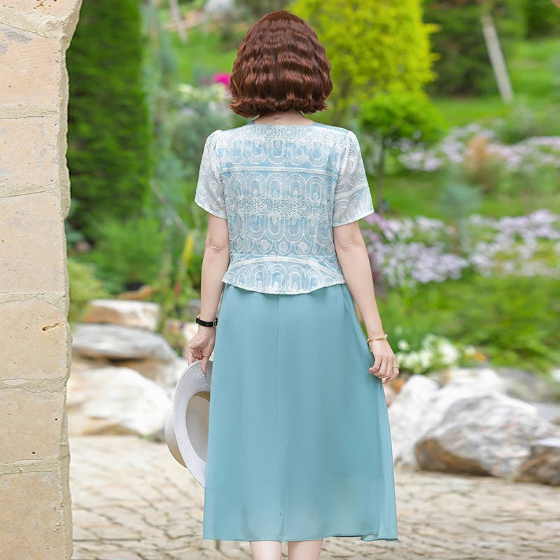 Sommer Täglich Tragen Vestido Mid-länge Chiffon Verbesserte AoDai Chinesischen Stil Floral Gedruckt Patchwork Kleid