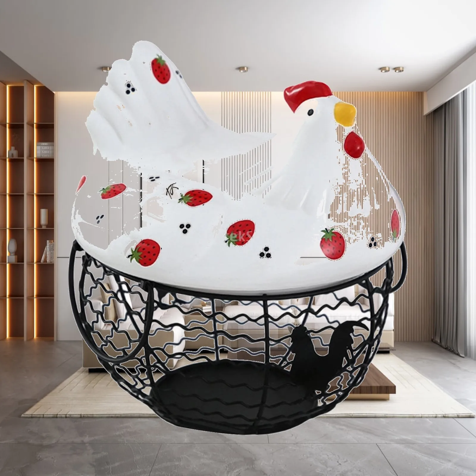 Egg Basket with Lid, Pretty, Rustic, with Handles, Countertop Egg Basket, Egg Storage Container