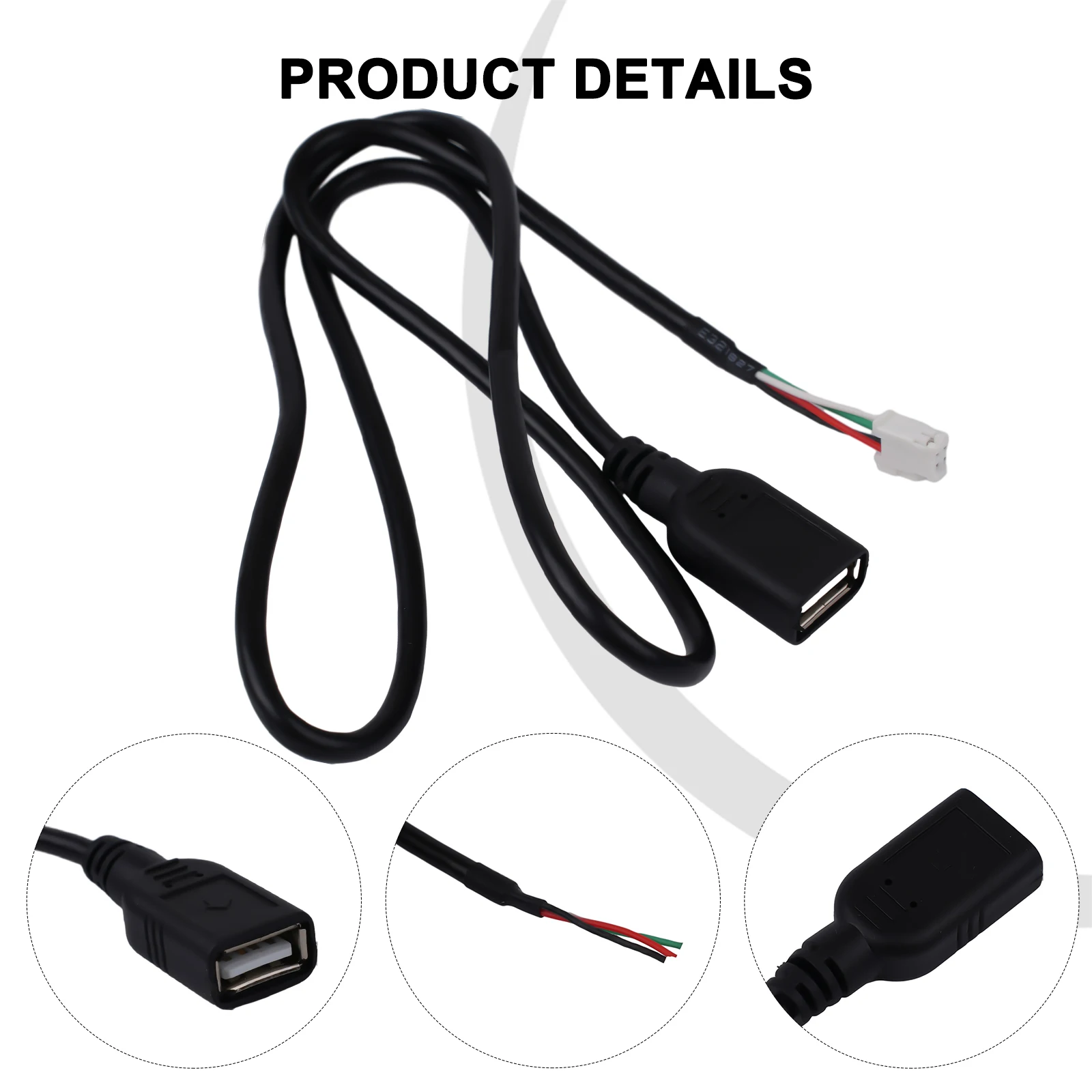 Durable And Practical USB Extension Cable Adapter, 4Pin Connector For Car Radio Stereo, Quick And Easy Installation