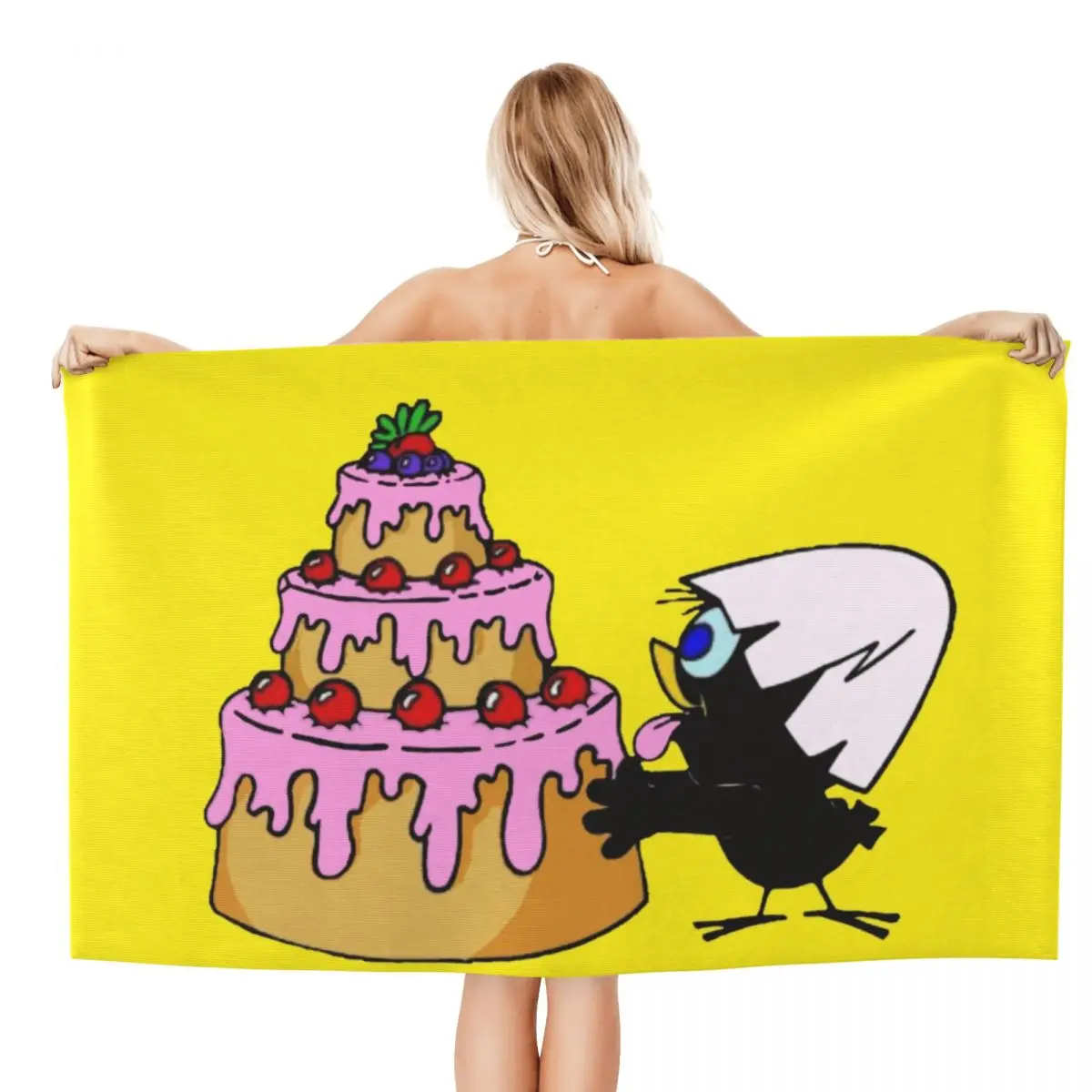 Custom Happy Calimero Breathable Microfiber Bath Beach Towel Quick Dry Comic Cartoon Chiken Shower Sports Towels