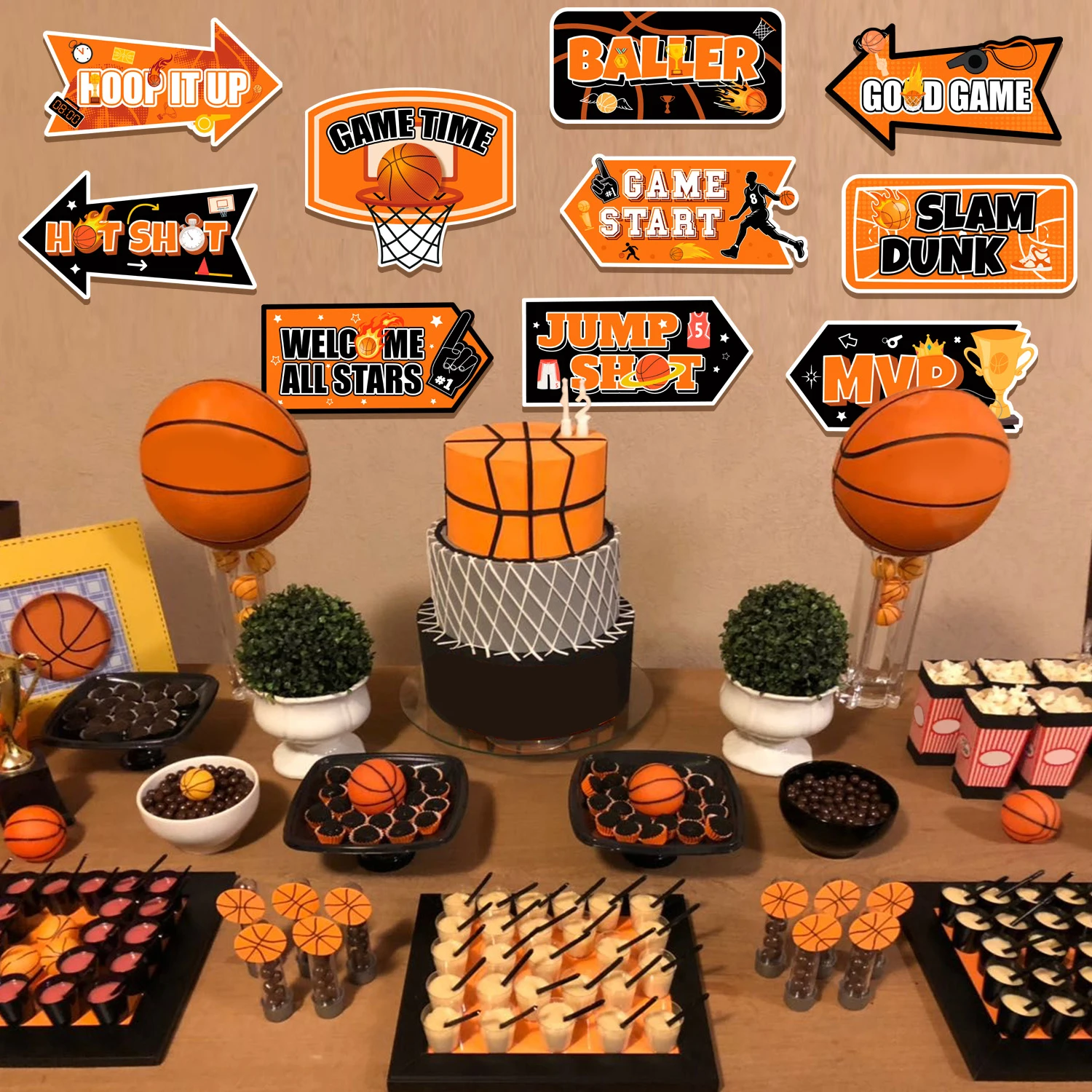 

Basketball Party Sign, 20 Pcs Welcome Sign for Basketball Party, Basketball Party Yard Sign & Basketball Party Decorations Signs