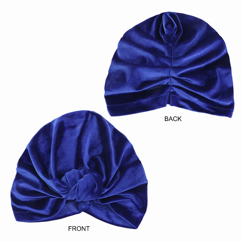 Autumn Winter Velvet Twist Knot Turban Indian Headscarf Women Chemo Cap Muslim Hijab Inner Hat Beanies Bonnet Hair Loss Headwrap