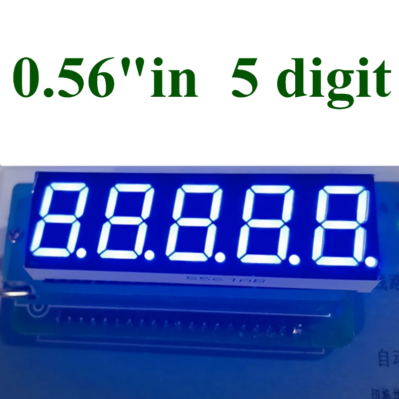 

10PCS 5 Bits Digital Tube Led Display 7 Segment BLUE 0.56 inch common cathode/anode 0.56" 0.56in four digits display