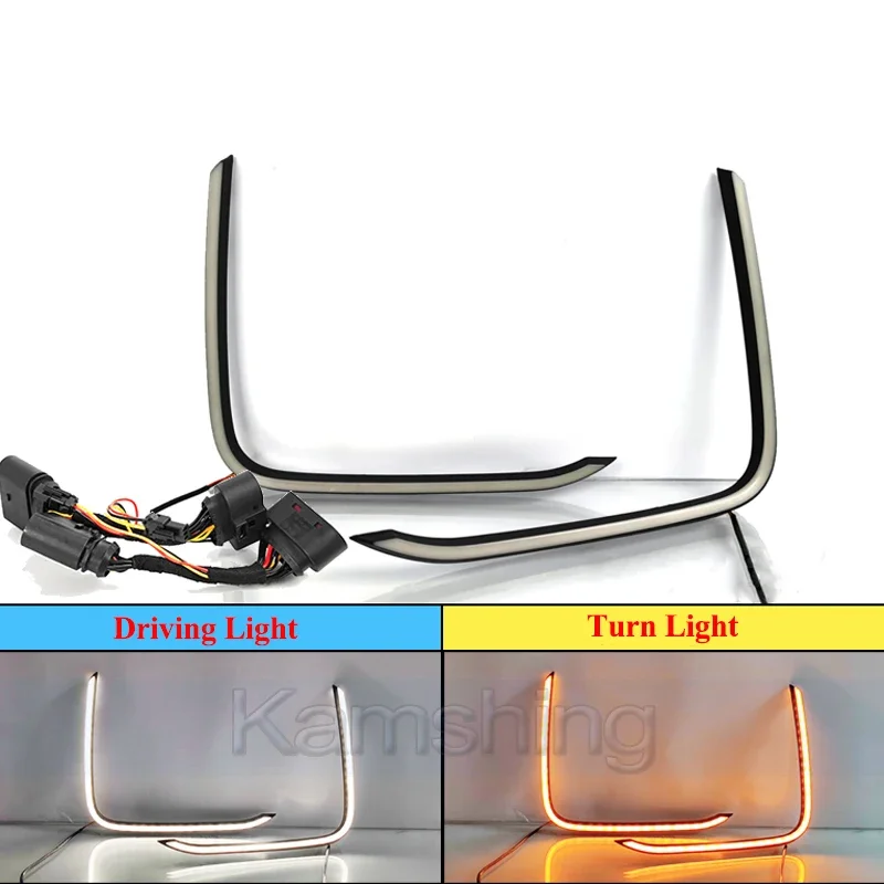 Kamshing 1 Set Modify LED Daytime Running Light DRL For Chery Tiggo 9 2023-2024 Front Driving Decorative Light Turn Light