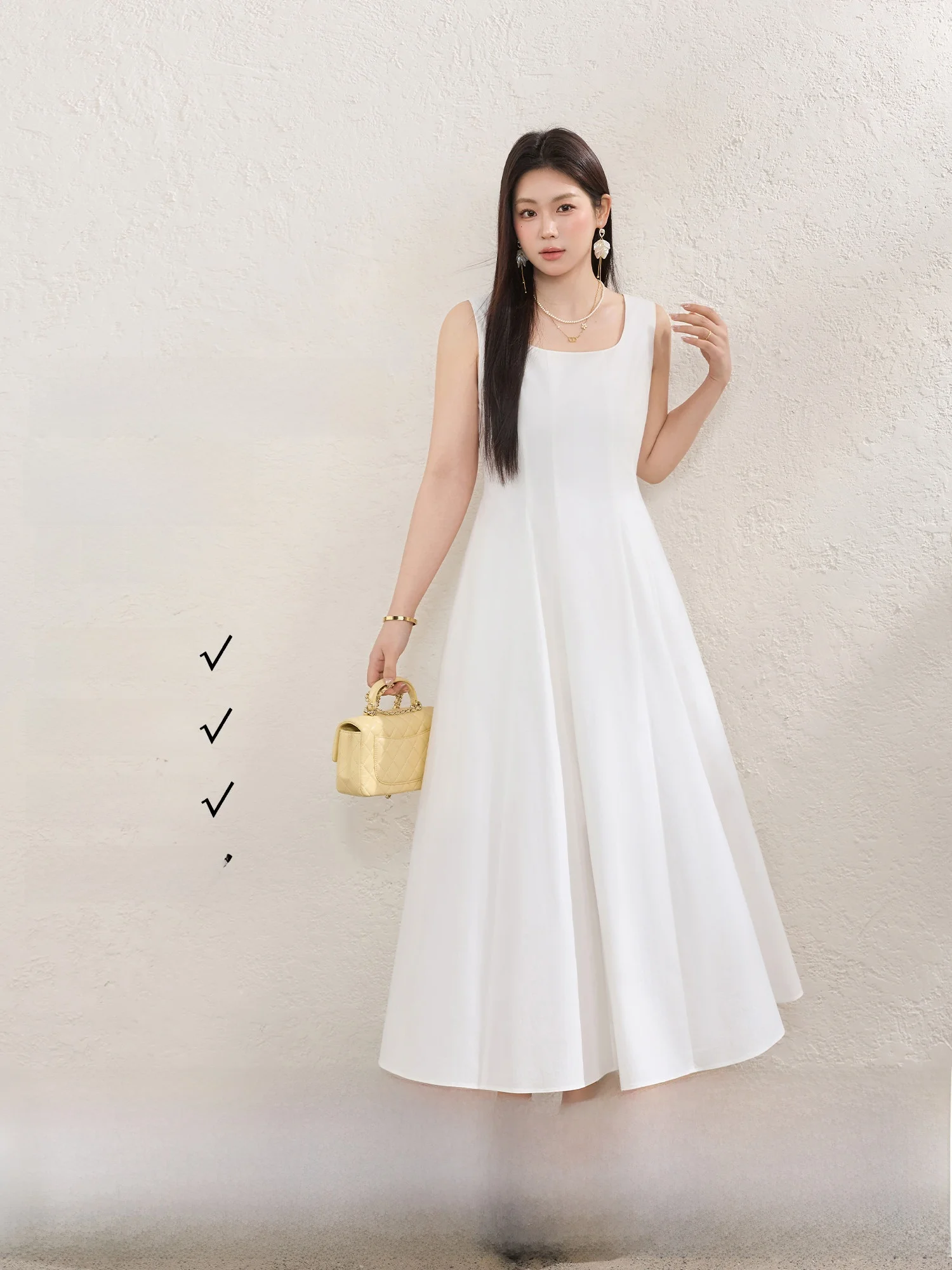 

Blue Language Large Size Commute Line Carving Waist Inlet Vest Dr French Sle Cotton Workwear Spring New Arrival