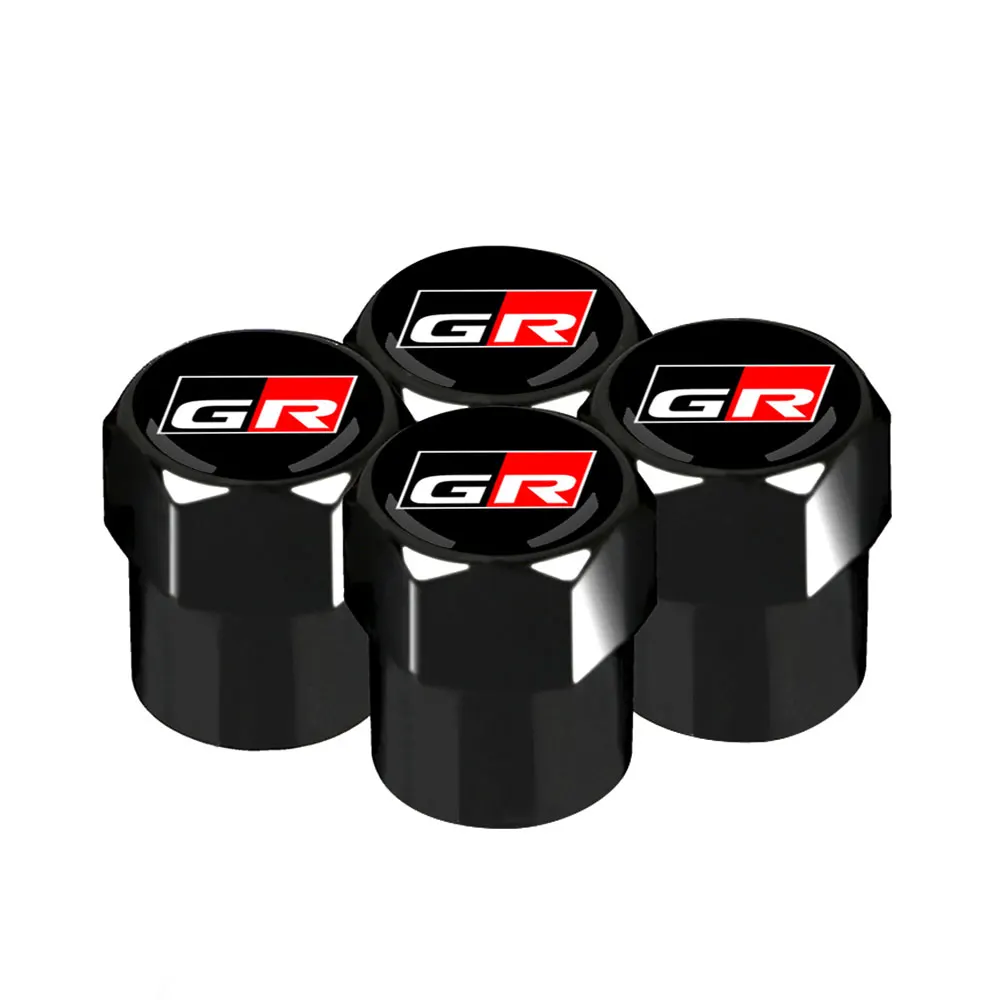 4PCS Universal Motorcycle Car Wheel Tire Valve Tyre Air Cover Auto Accessories Case For Toyota GR Gazoo Racing Sport Car Styling