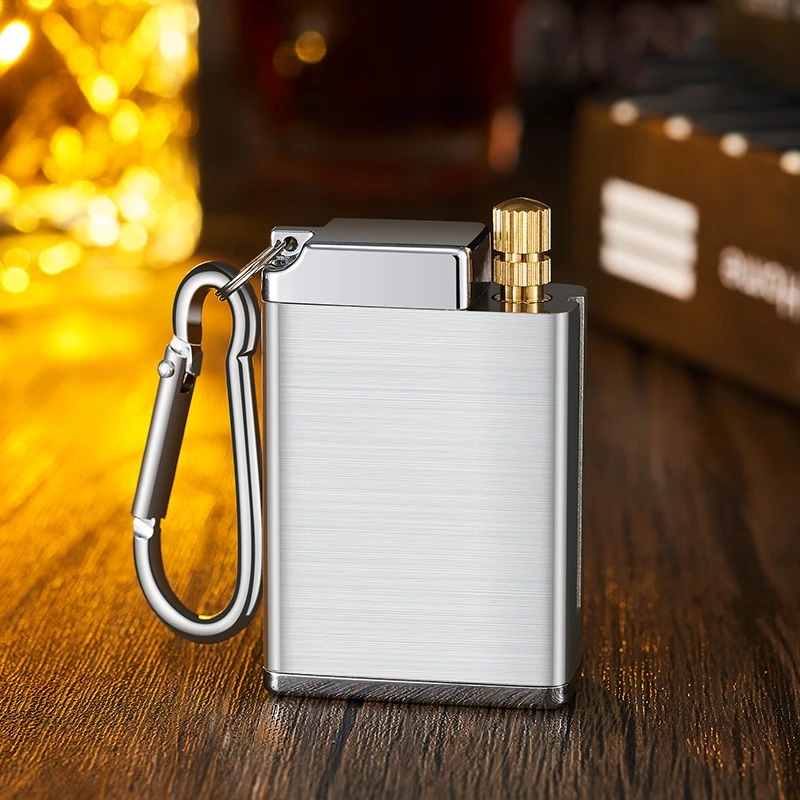 New Metal Windproof Match Kerosene Lighter Outdoor Waterproofing Mini Portable Ashtray Lighter Gift For Men