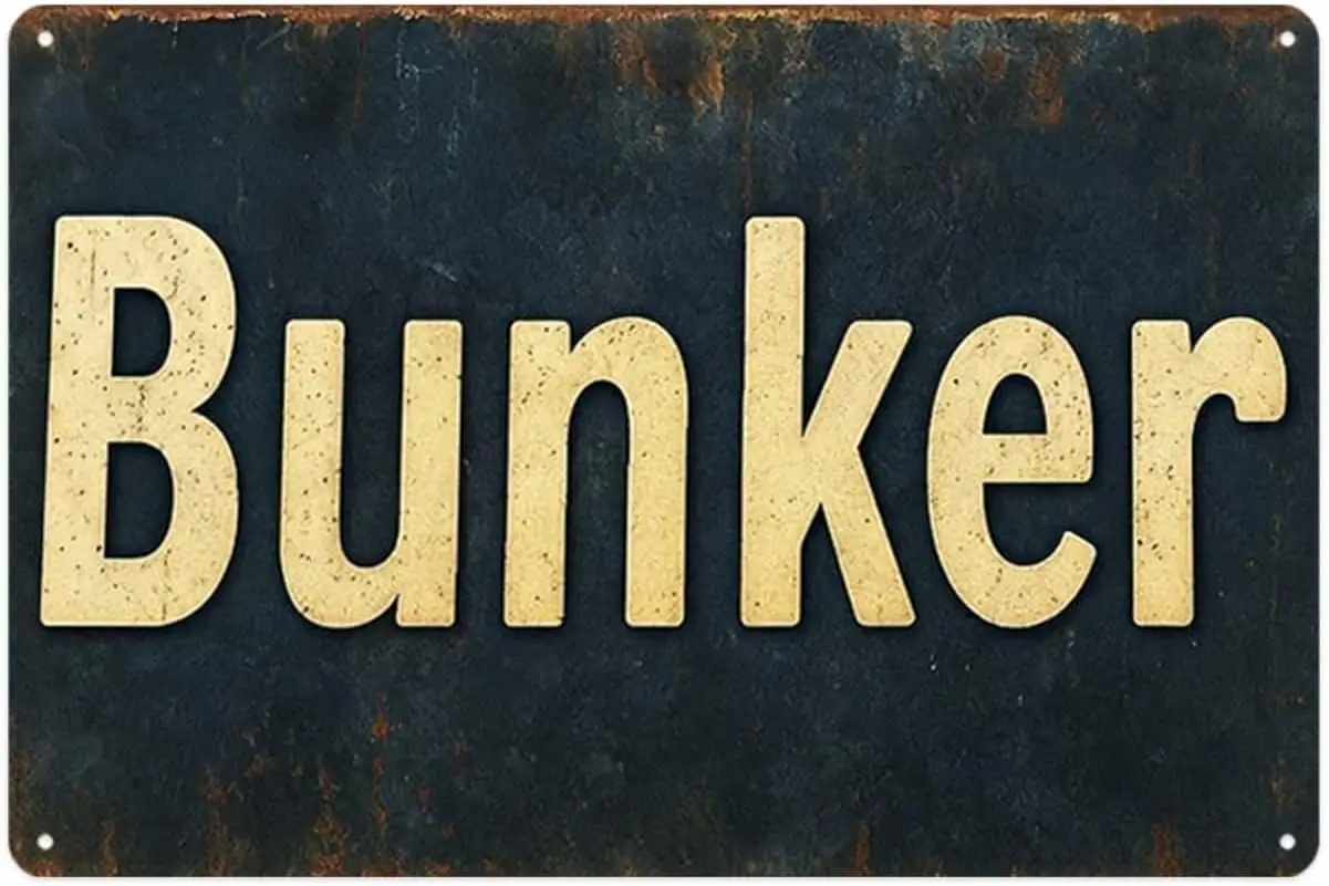 Bunker Shelter tin sign Vintage Military Industrial Retro Metal Signs Wall Decor for Kitchen Bar Cafe Patio Yard Home Gift ( IN)