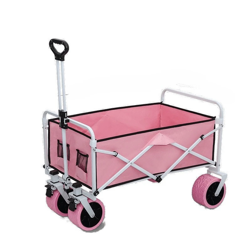 

shopping and camping picnic cart, folding table portable and liftable, night market rice powder sausage with parasol