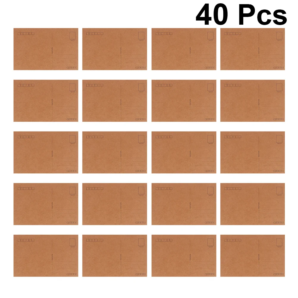 40 Uds. Postales Kraft en blanco 98x142mm para aniversario de boda ducha graduación DIY pintura boceto Graffiti tarjetas de bendición