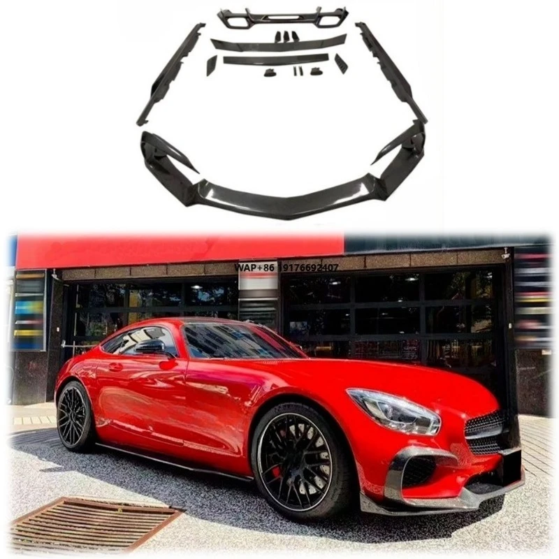 Style Wet Carbon Fiber Body Kit for  GT Front Lip Side Skirts Rear Diffuser Spoiler