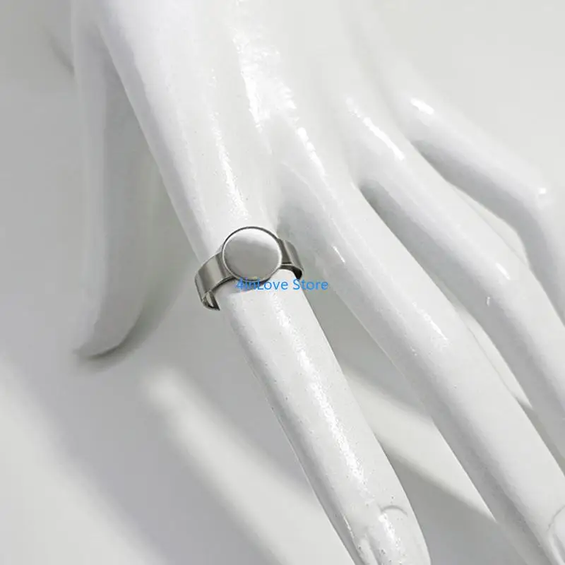 T4MD 10 قطعة حلقات من الفولاذ المقاوم للصدأ قواعد متينة من الفولاذ المقاوم للصدأ حلقات قابلة للتعديل يتصاعد لصياغة مجوهرات فريدة #1