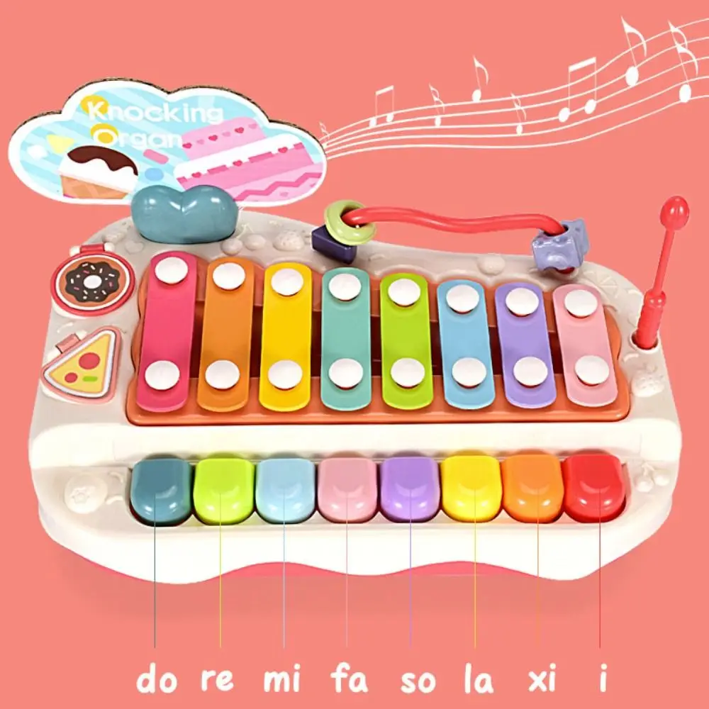 Plastics 8-note Knock Piano Toys Puzzle Hand Knock Baby Music Batter Stick Toy Early Education Percussion Instrument