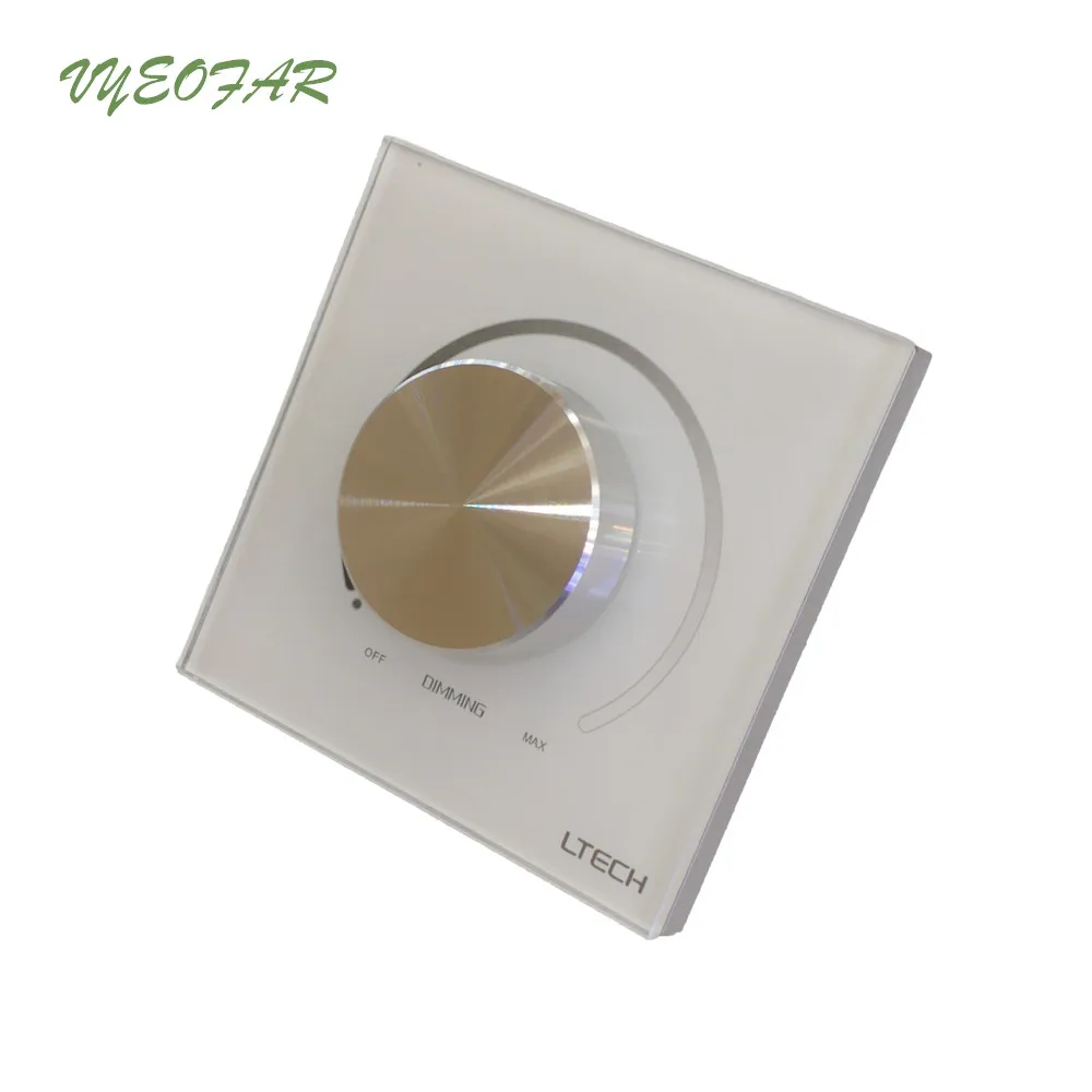 Panel dotykowy z serii E610P Led Dimmer RF bezprzewodowe sterowanie LTECH 0-10V pokrętło obrotowe białe 100-240V ściemniacz ścienny