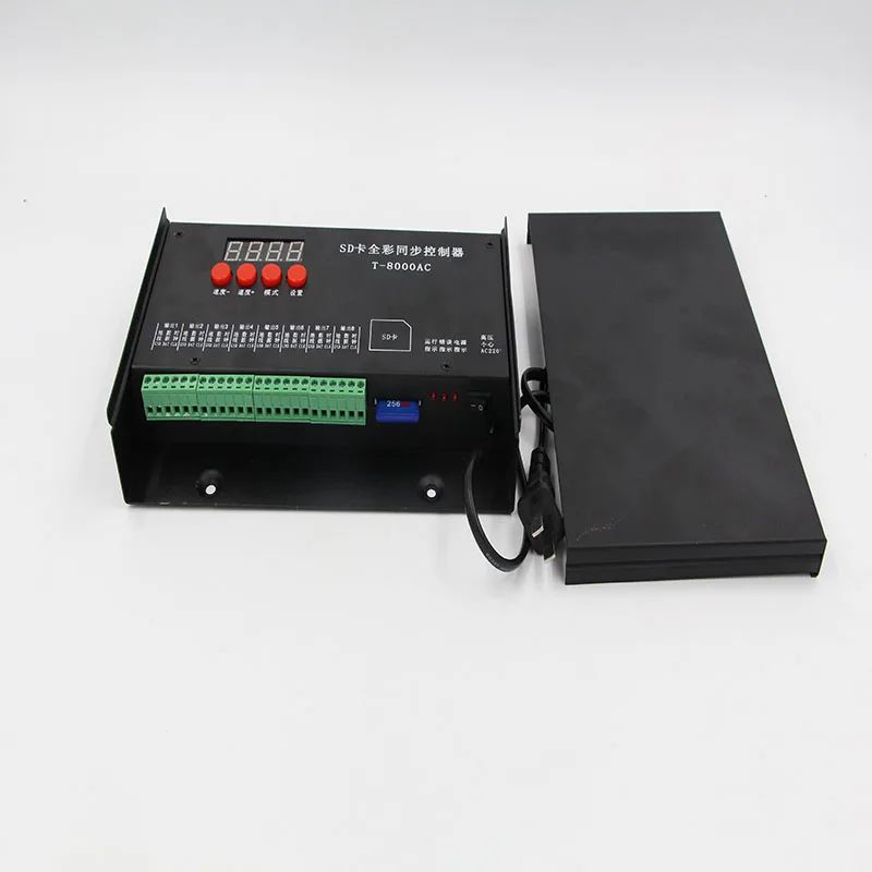 

Full Color 8 Ports T-8000 Programmable SD Card LED RGB Pixel Controller