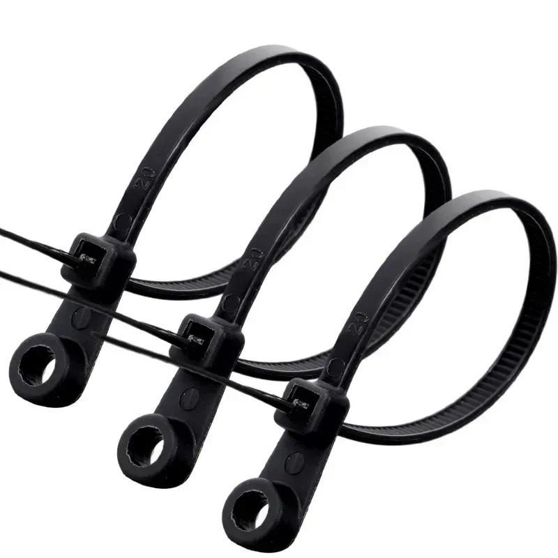 

Многоразовые нейлоновые кабельные стяжки с отверстиями под винты, самоблокирующиеся, для фиксации проводов, ремешки-петли для организации офиса