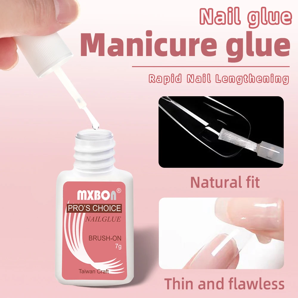 7g Fast-dry กาวเล็บ Super Strong กาวเล็บปลอมกาวพร้อมแปรงเล็บอะคริลิคเคล็ดลับ Rhinestones Sticky Nail Art Bond กาว