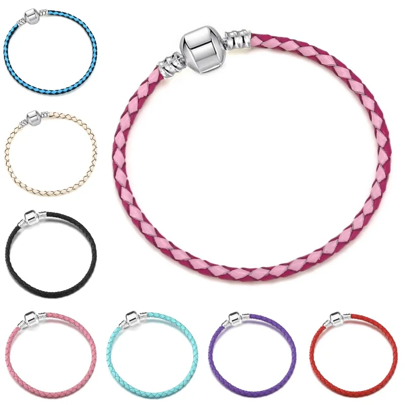 New Women's Luxury Leather Rope Bracelet Basic Chain DIY Popular Jewelry Bangle Valentine's Day Couple Charms Bracelets Gifts