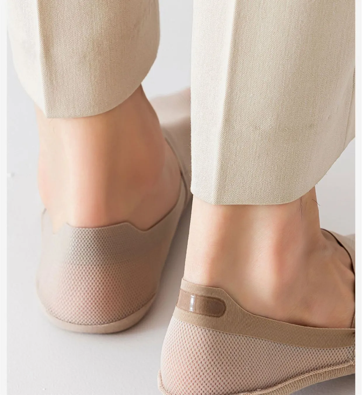 Man Breathable Invisible No Show Male Ice Silk Ankle Sock Slippers Summer Hollow Out Mesh Thin Anti-slip Low Cut Boat Socks