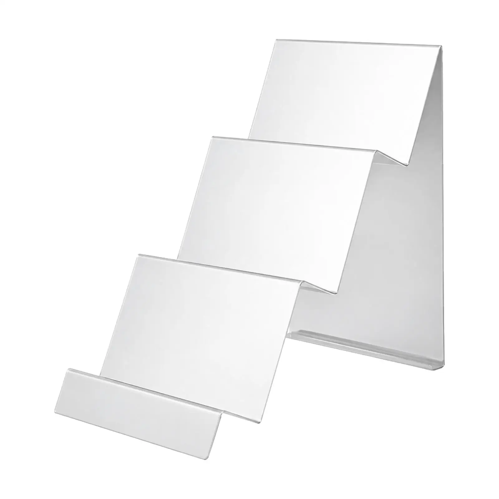 Stepped Stainless Steel Wallet Display Rack Three Tier Counter Shelf for Boutique Showcase Jewelry Retail Stand
