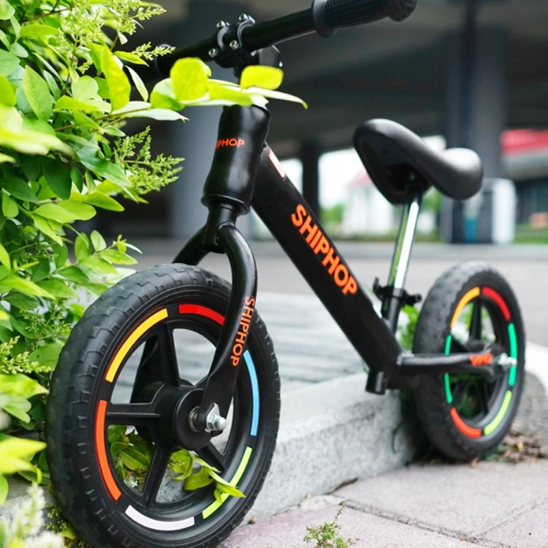 

12 шт. светоотражающая наклейка на шину, защитная наклейка, цветная детская наклейка для балансировочного велосипеда, флуоресцентная отражающая полоса, предупреждающий декор