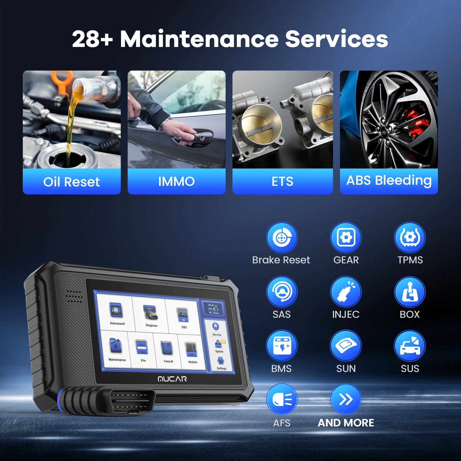 MUCAR VO6 OBD2 Car Diagnostic Tool OE-level Full System Diagnosis 28 Resets obd 2 Scanner Wifi Bluetooth Scan Tool Lifetime Free