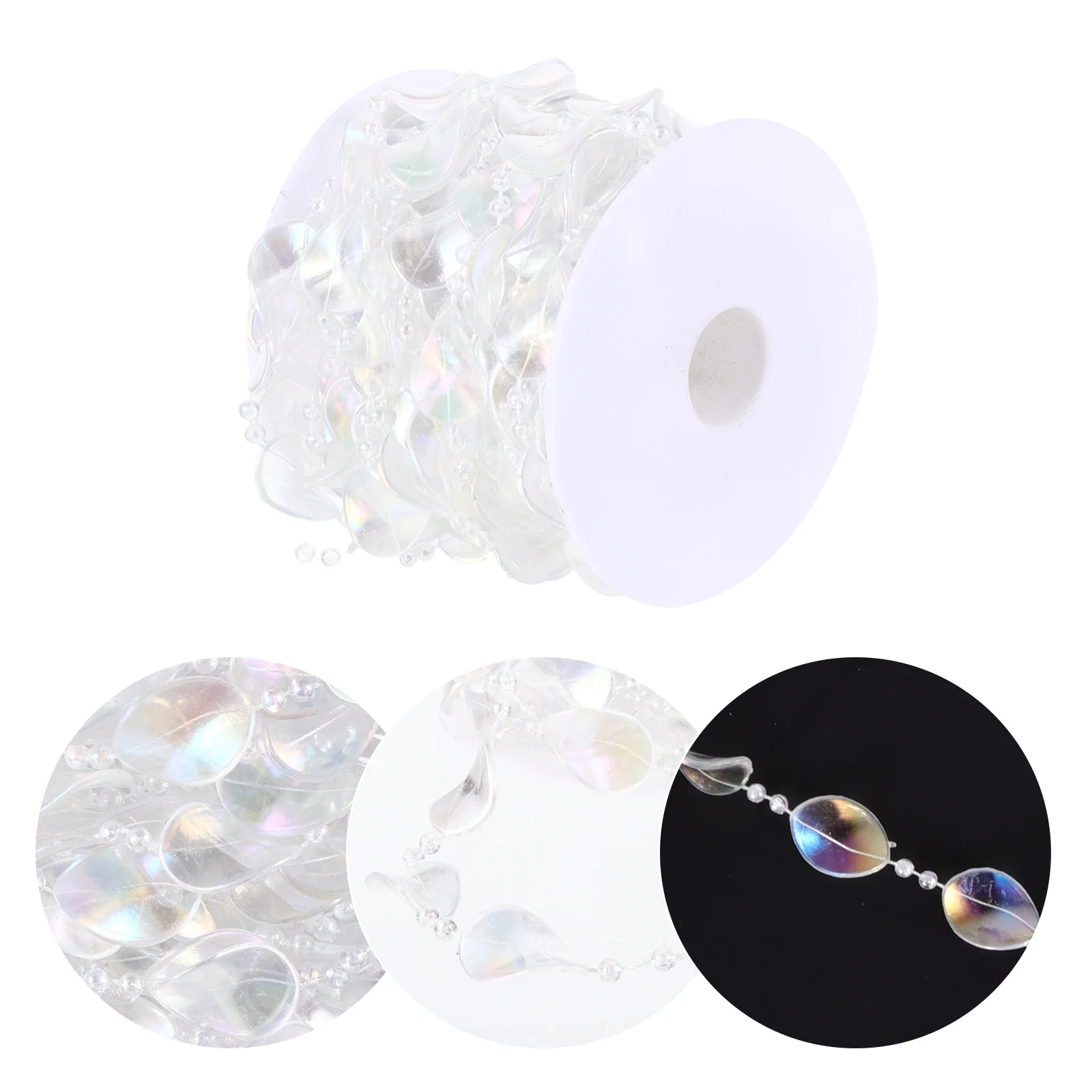 1 لفة خرز كريستالي سلسلة أكريليك شفاف مابل ليف جارلاند الزفاف الذكرى عيد ميلاد الستار الديكور DIY الخرز