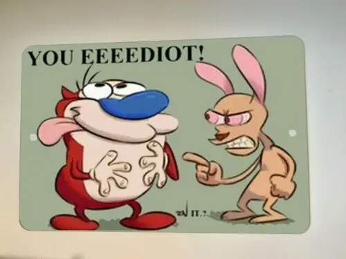 YOU EEEEDIOT! Ren and Stempy 8x12 Metal Wall Sign