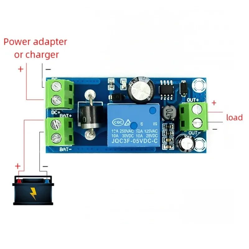 YX850 Automatic Switching Backup Battery Module DC 5V-48V Universal 10A Emergency Power Converter for UPS Power Supply
