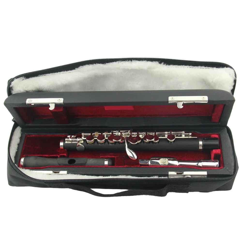 Professional instrument silver plated button short flute metal rubber wood double flute head Piccolo