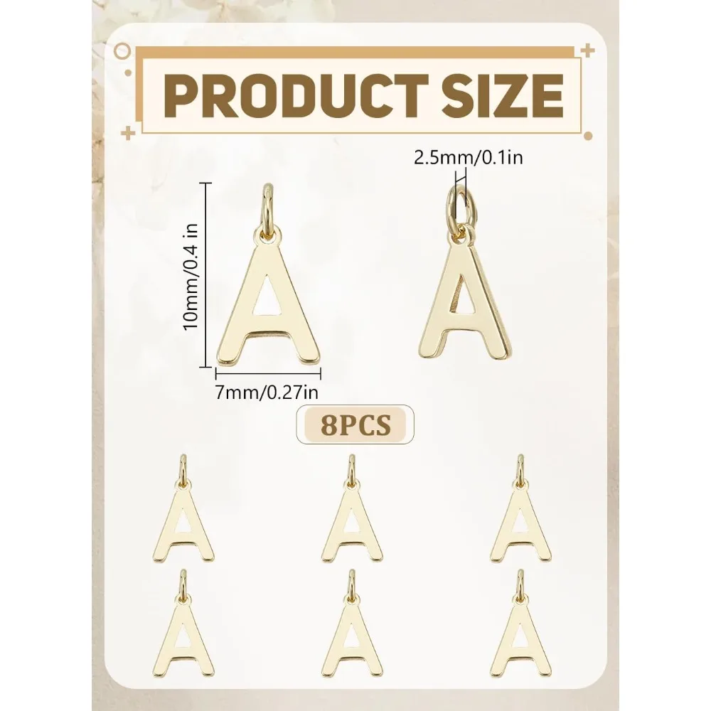 

8Pcs Letter A Charms Alphabet Pendant 26 Alphabet Charms for Jewelry Handmade Making Supply Gifts DIY Making Necklace