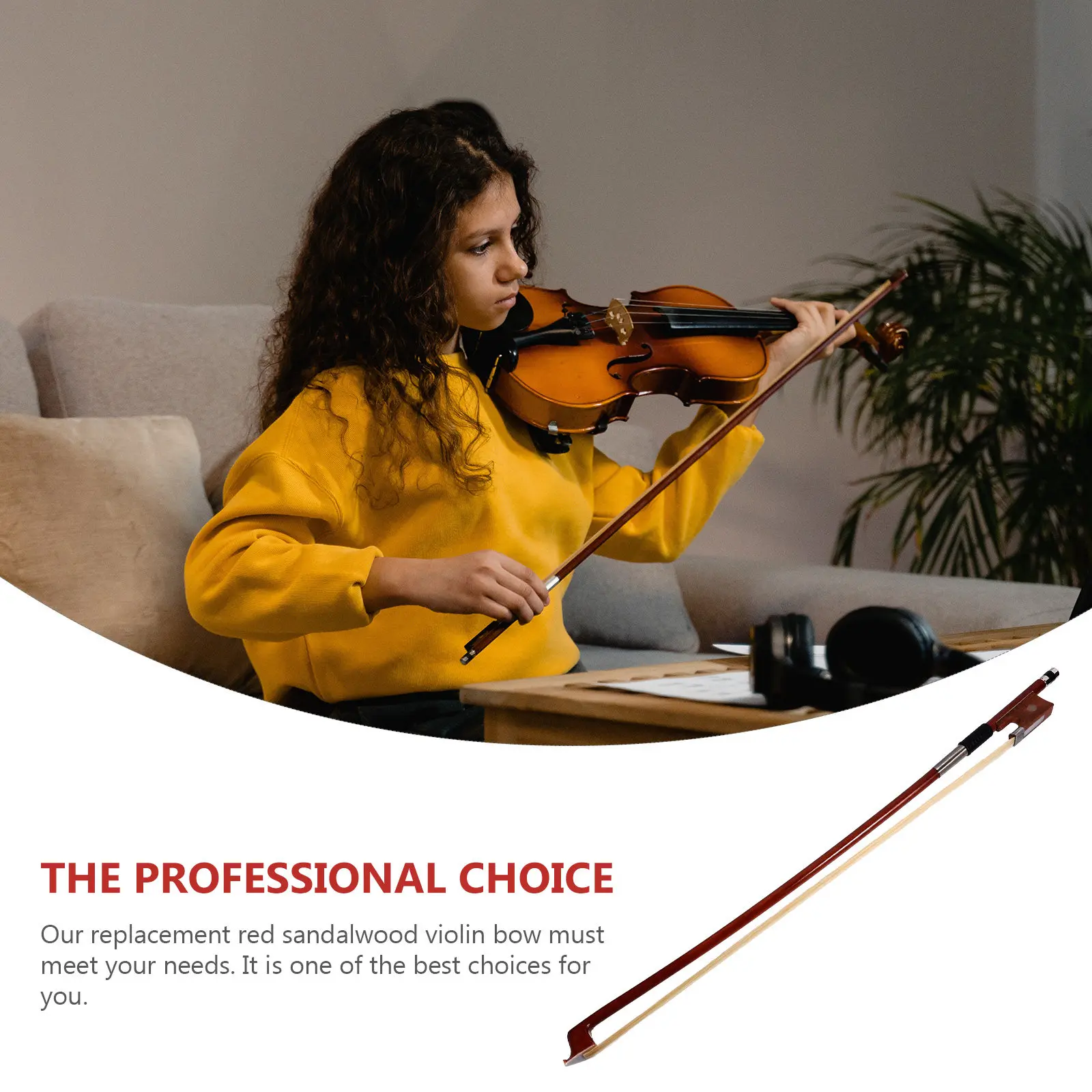

Premium Violin Bow for Students 1/2 1/10 Size Carbon Fiber Bow with Horsehair Smooth Playing String Instrument Musical Accessory